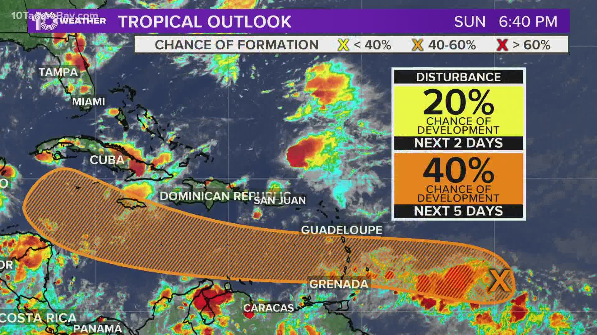 There are now two areas of disturbed weather that are worth watching this week.