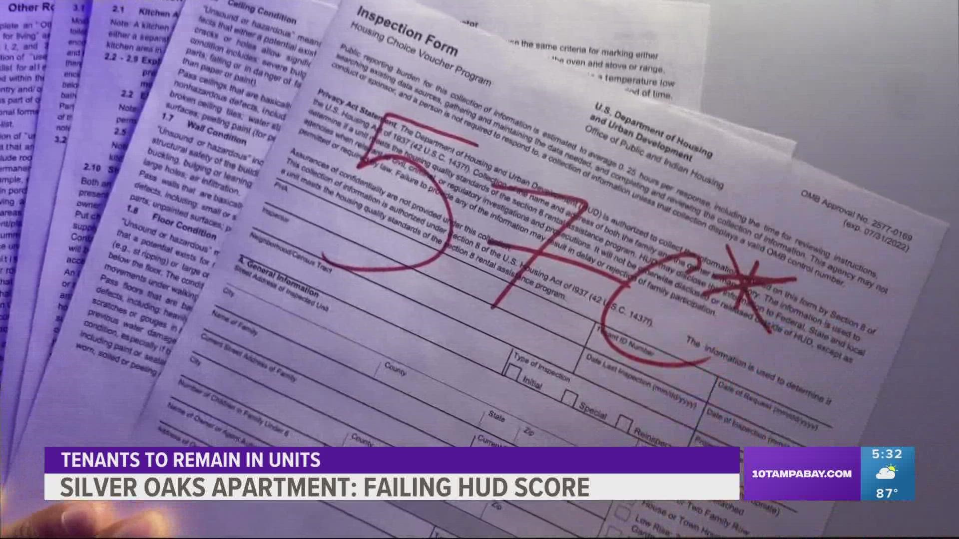 Last month, the affordable housing complex received a failing REAC inspection score.