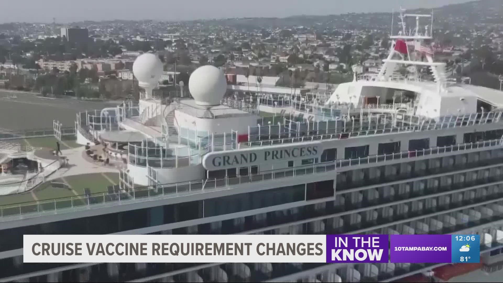 cruise lines no longer requiring covid vaccine