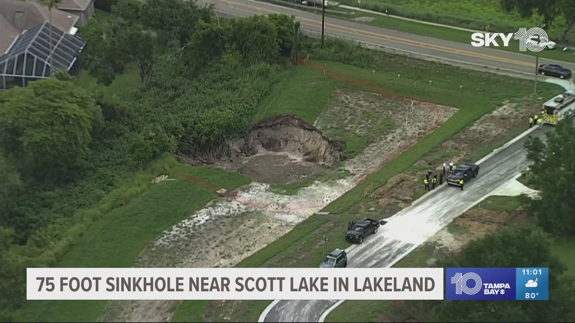 "The sinkhole is growing, we don't know how much bigger it will grow," Sheriff Grady Judd said.