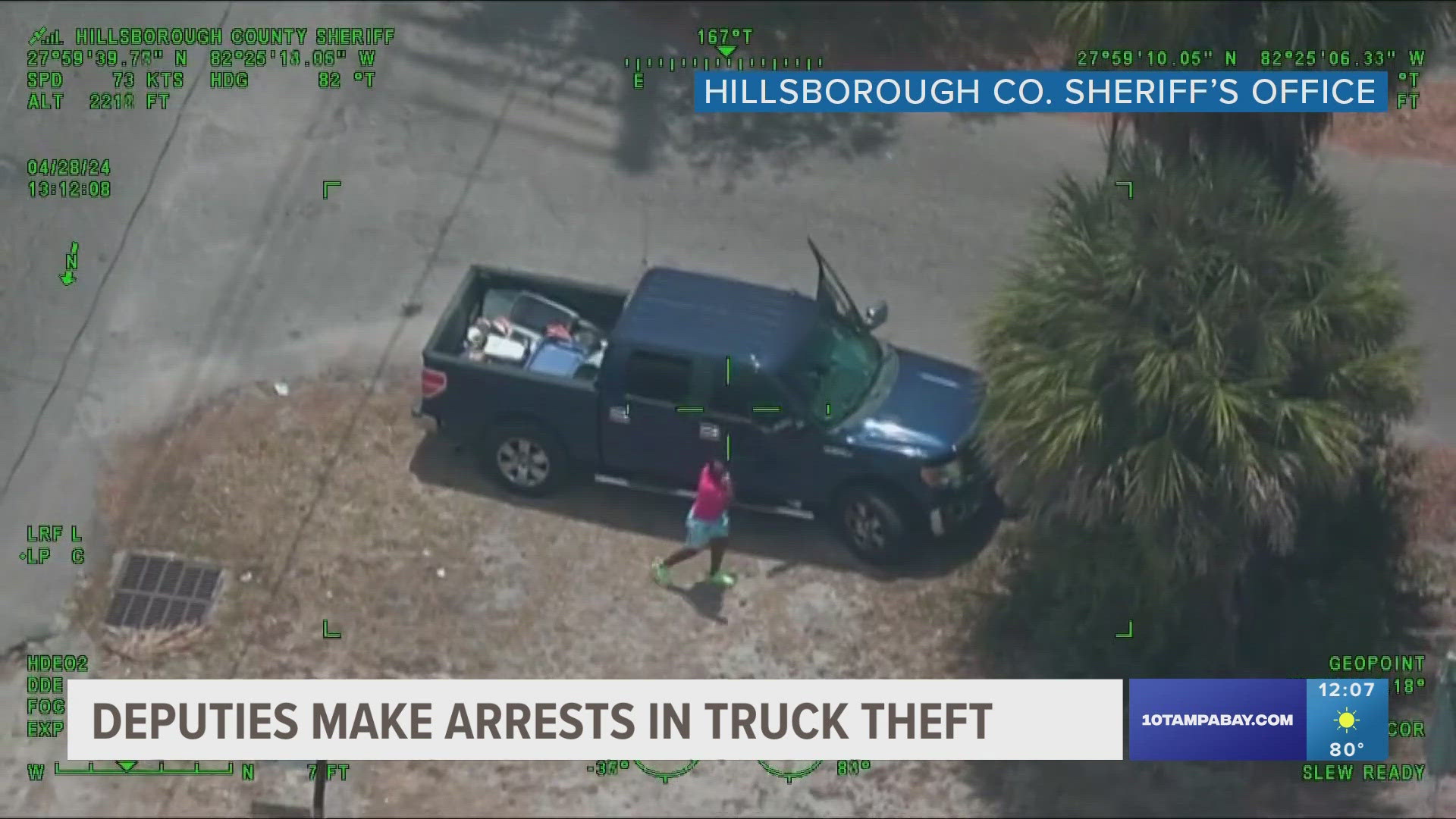 They found the truck driving near 56th Street and Sligh Avenue, by King High School in Tampa.