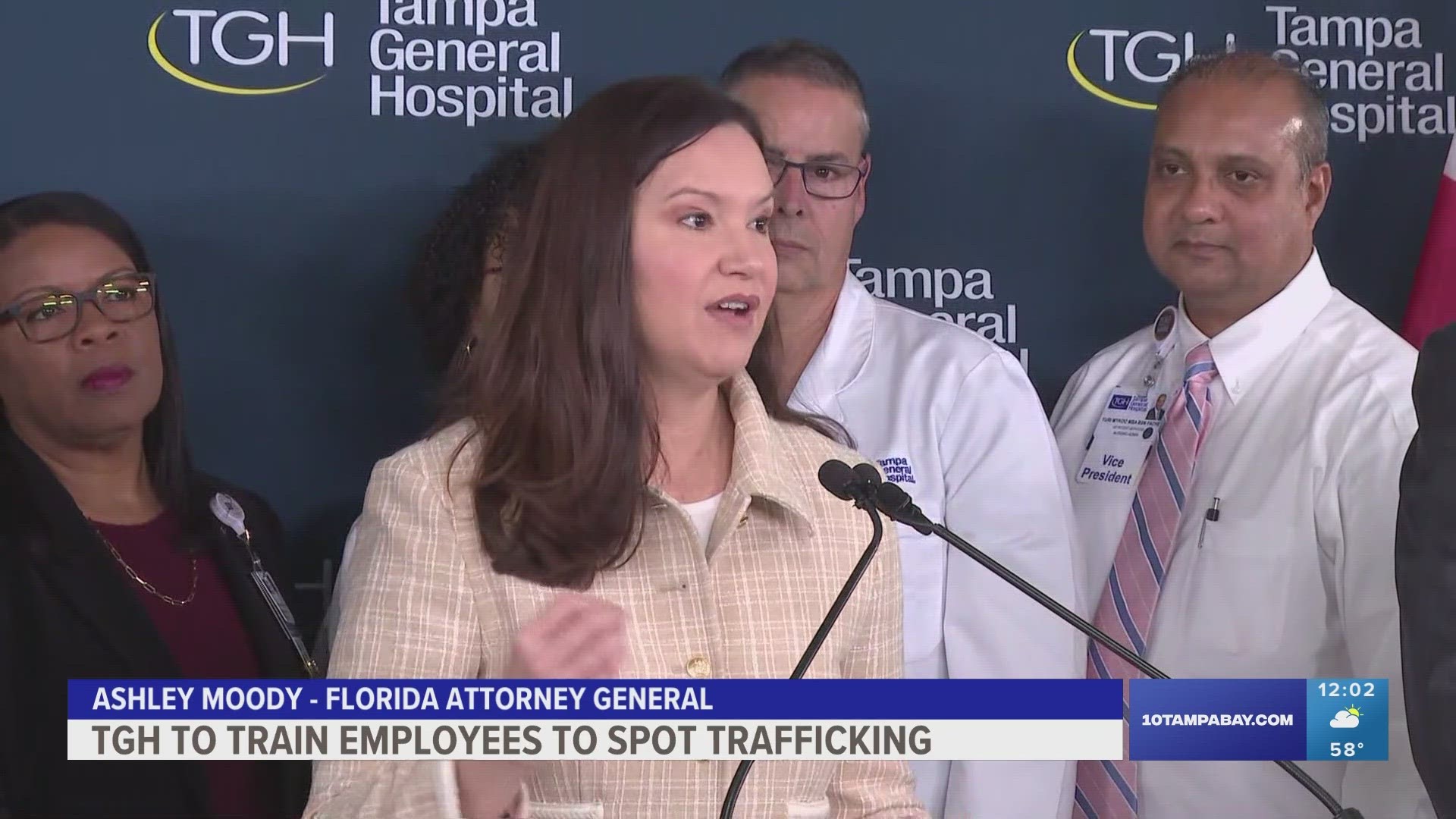 Florida AG Ashley Moody joined TGH officials to explain a new means of helping trafficking victims looking for medical help.