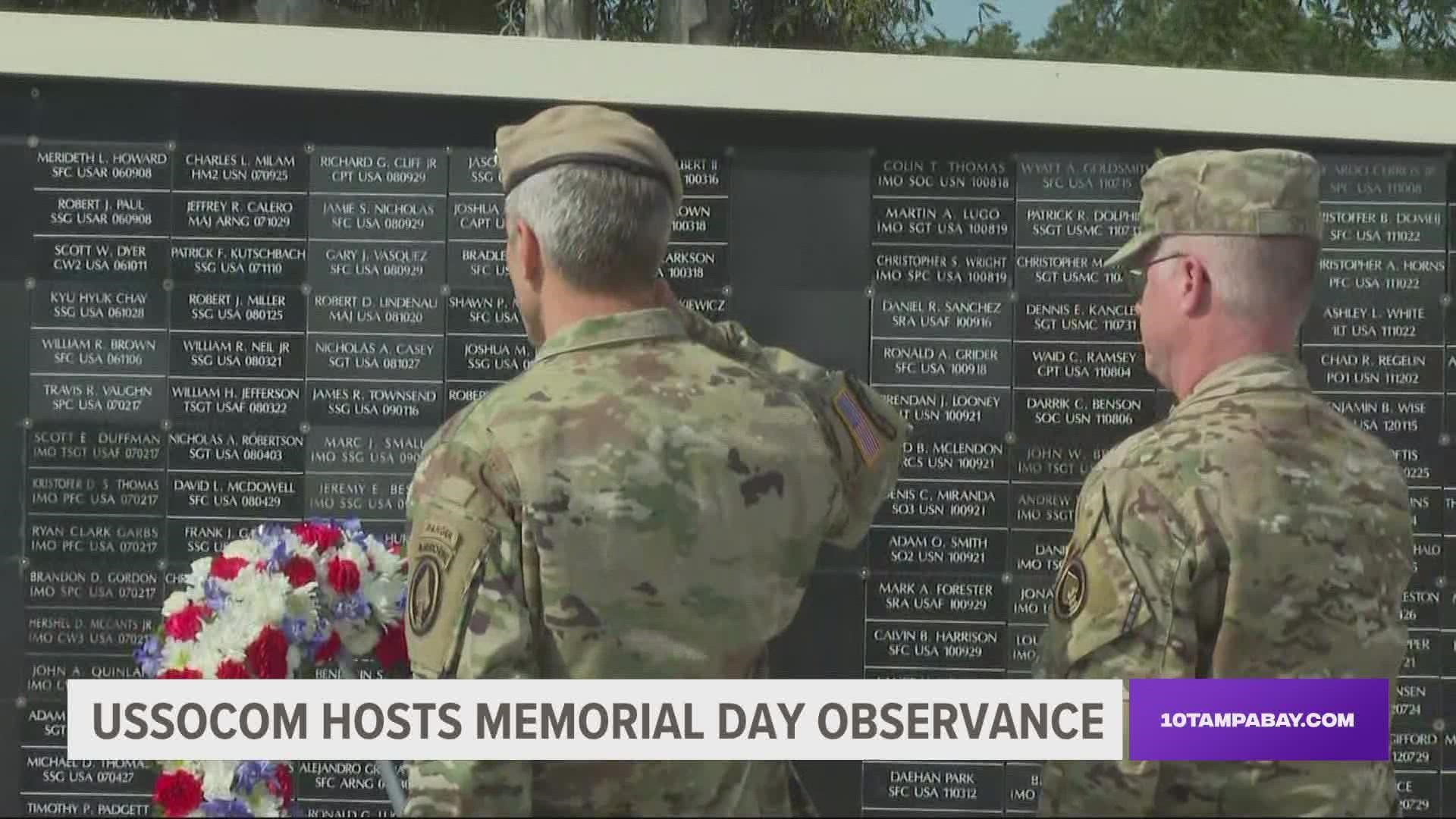 Military, family, friends and city leaders gathered at the memorial, honoring special operations personnel killed in action since the first modern-day mission.