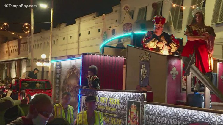 The Krewe of Sant' Yago Knight parade rolled down 7th Avenue in Ybor City