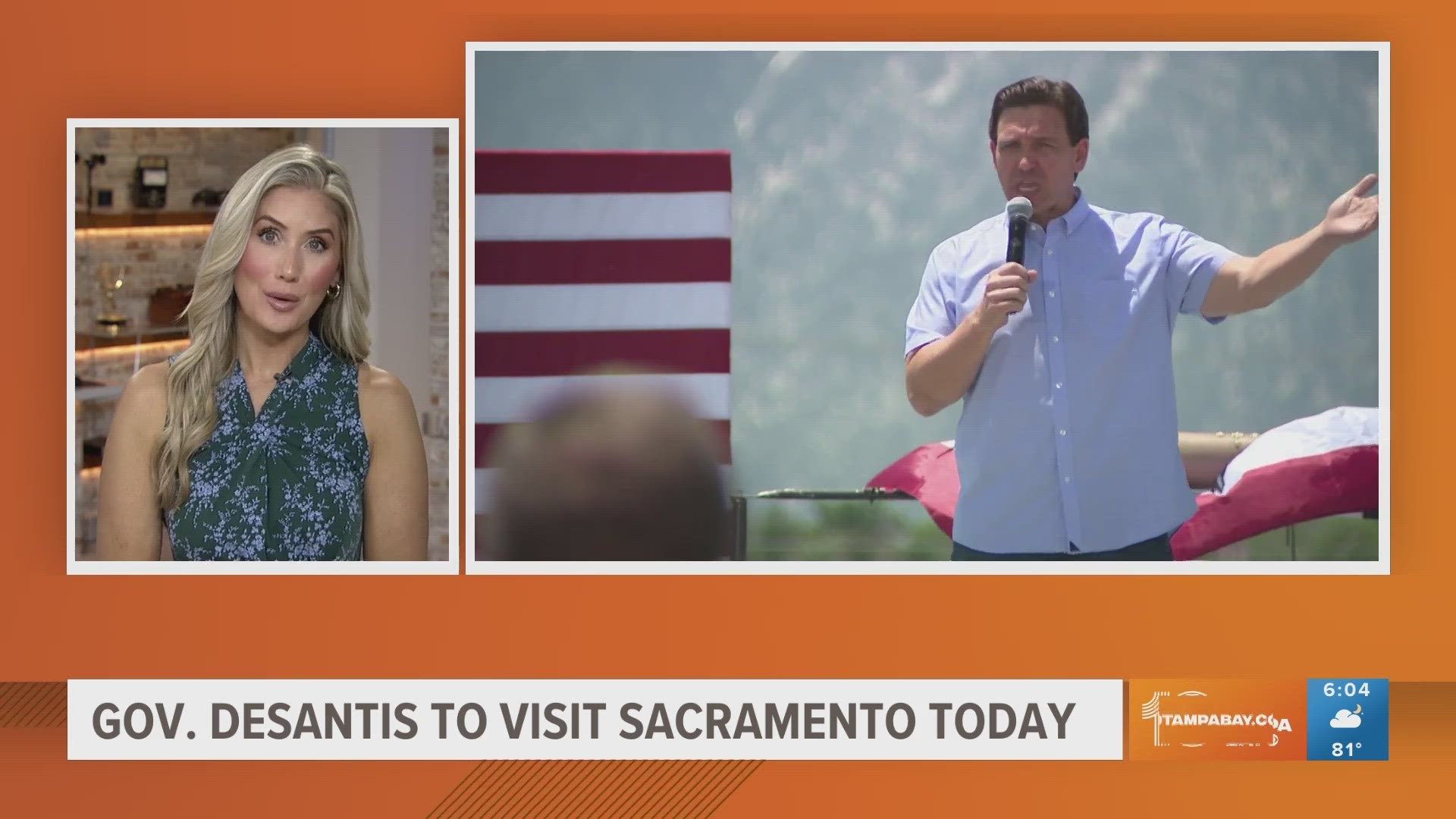 It's the first time the Florida governor is going to California since Gov. Newsom criticized him for recent migrant flights sent there.