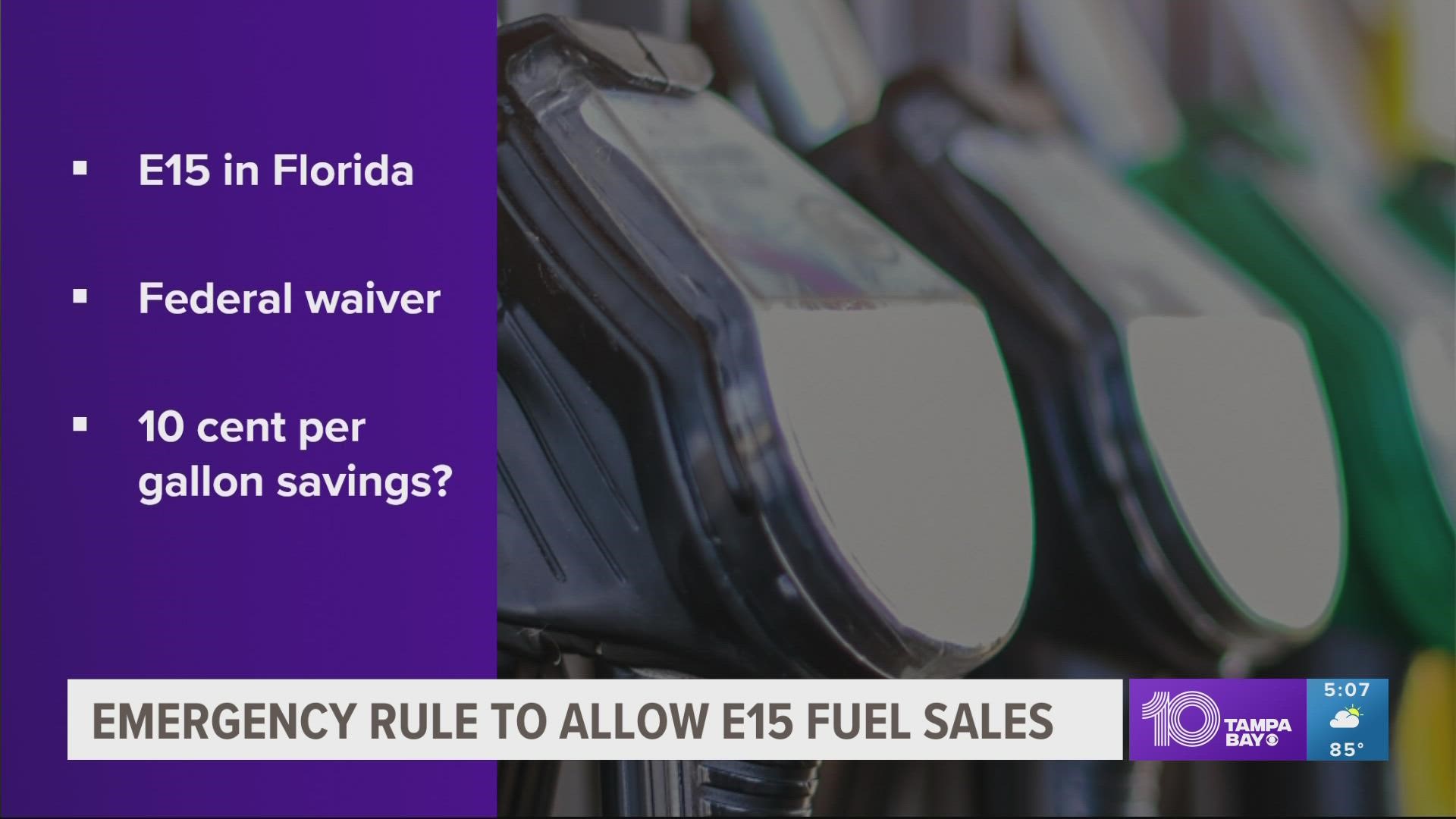 Fried says people could find savings of 10 cents per gallon, but not many gas stations sell the E15 fuel.