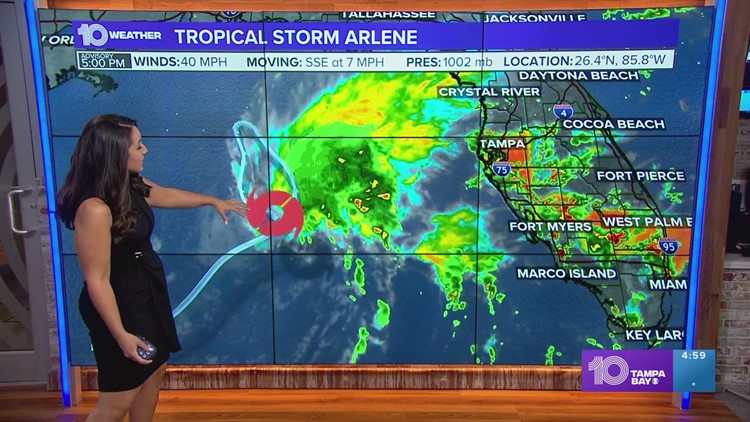 Tropical Storm Arlene moves south toward Cuba