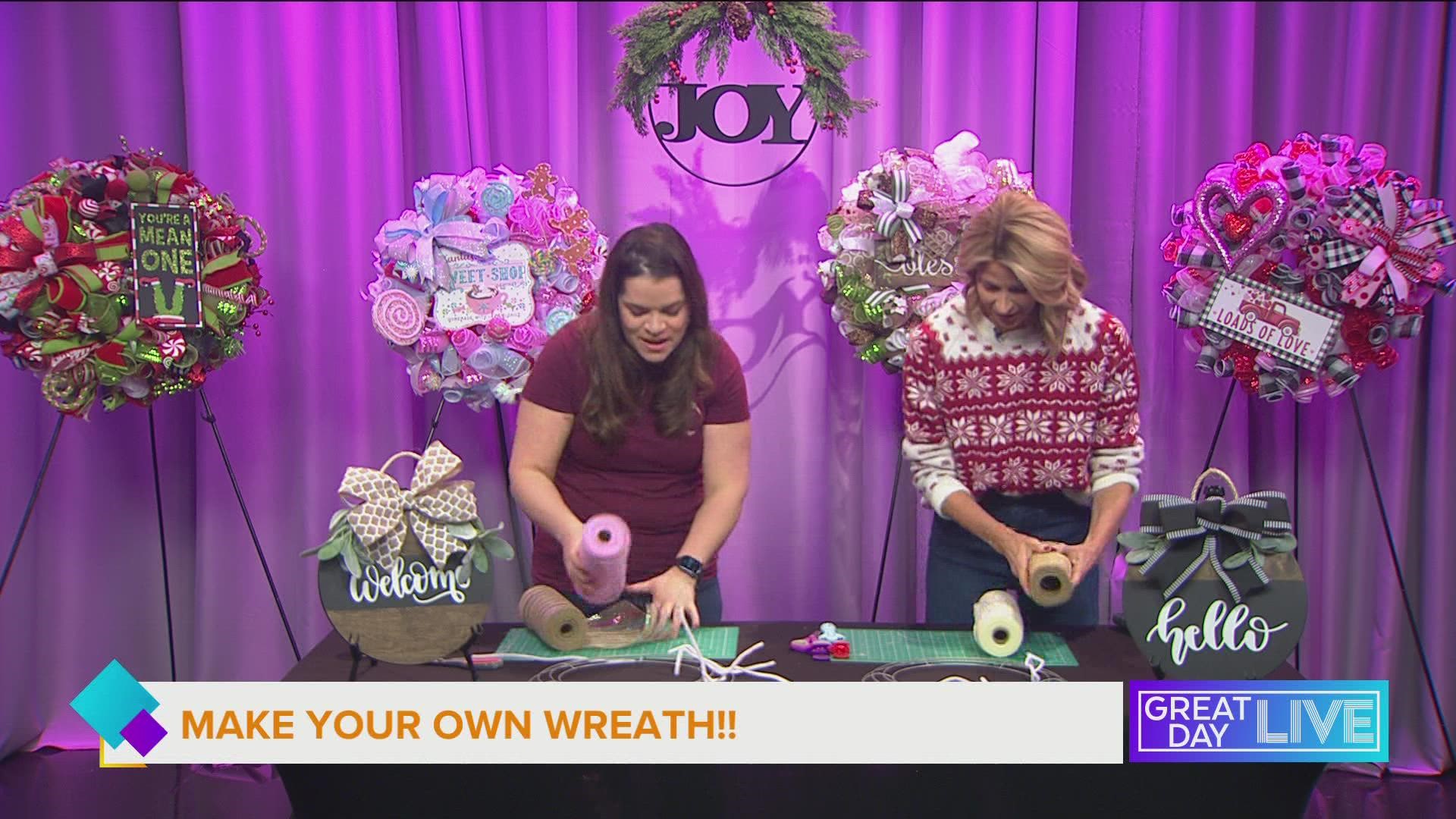 Taniya Eldridge shows us how to make your own Christmas wreath and shares ideas on how you can turn it into a fun crafting party.