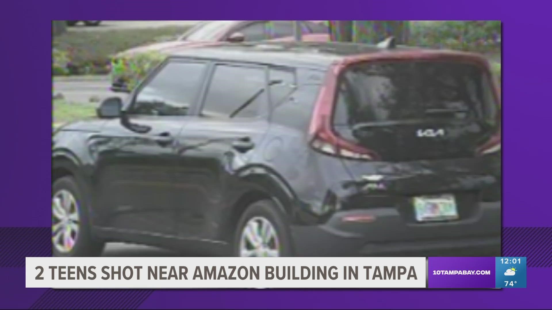 Two people were hurt during a shooting Wednesday evening near an Amazon building in Hillsborough County, deputies say.