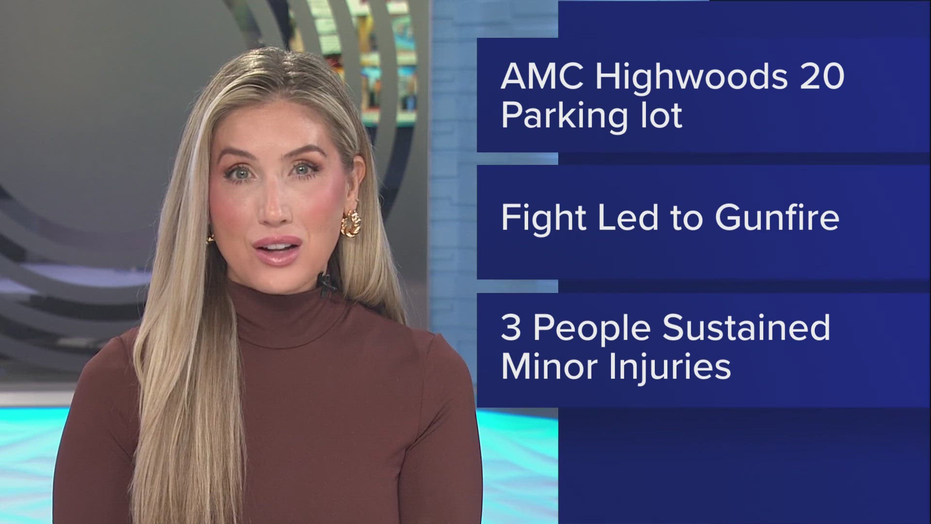 Officers responded to the AMC Highwoods 20 parking lot on Saturday night where they said someone fired a shot but nobody was hit.