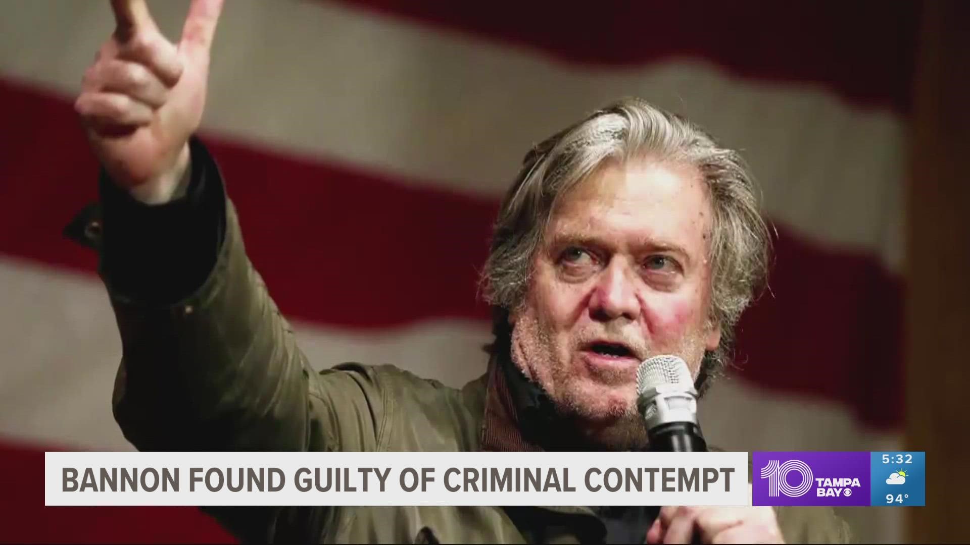 Longtime Trump ally Steve Bannon was found guilty of two counts of criminal contempt for refusing to appear before House Jan. 6 investigators.