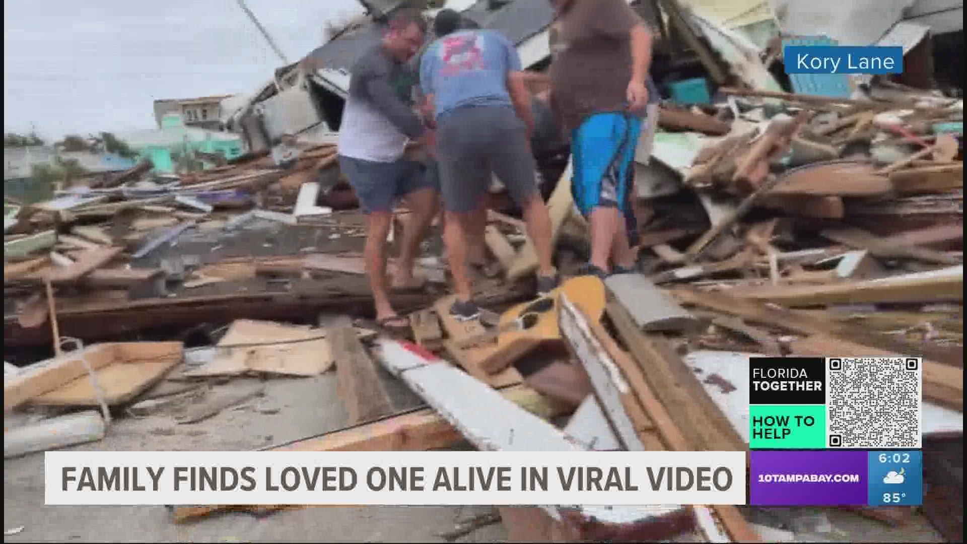 Good Samaritans rescued the 89-year-old man from the rubble after Hurricane Ian tore through Fort Myers.