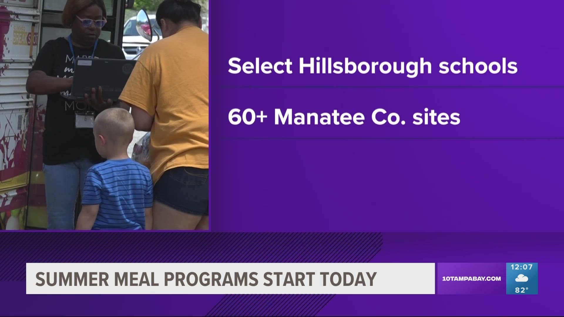 Meals are available at several sites across Manatee and Hillsborough counties.