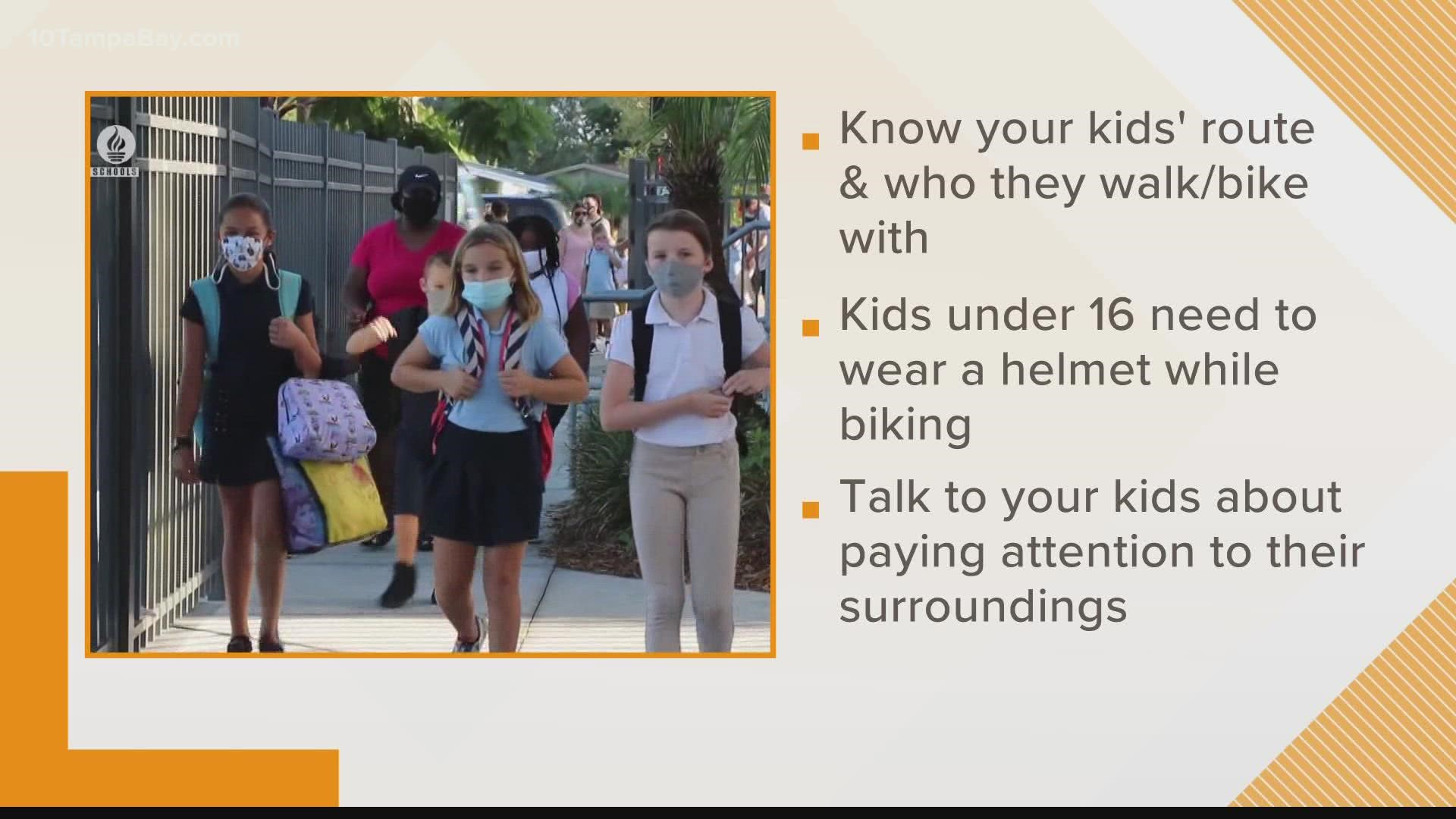 Make sure to know your kids' route to school and talk to them about paying attention to their surroundings.