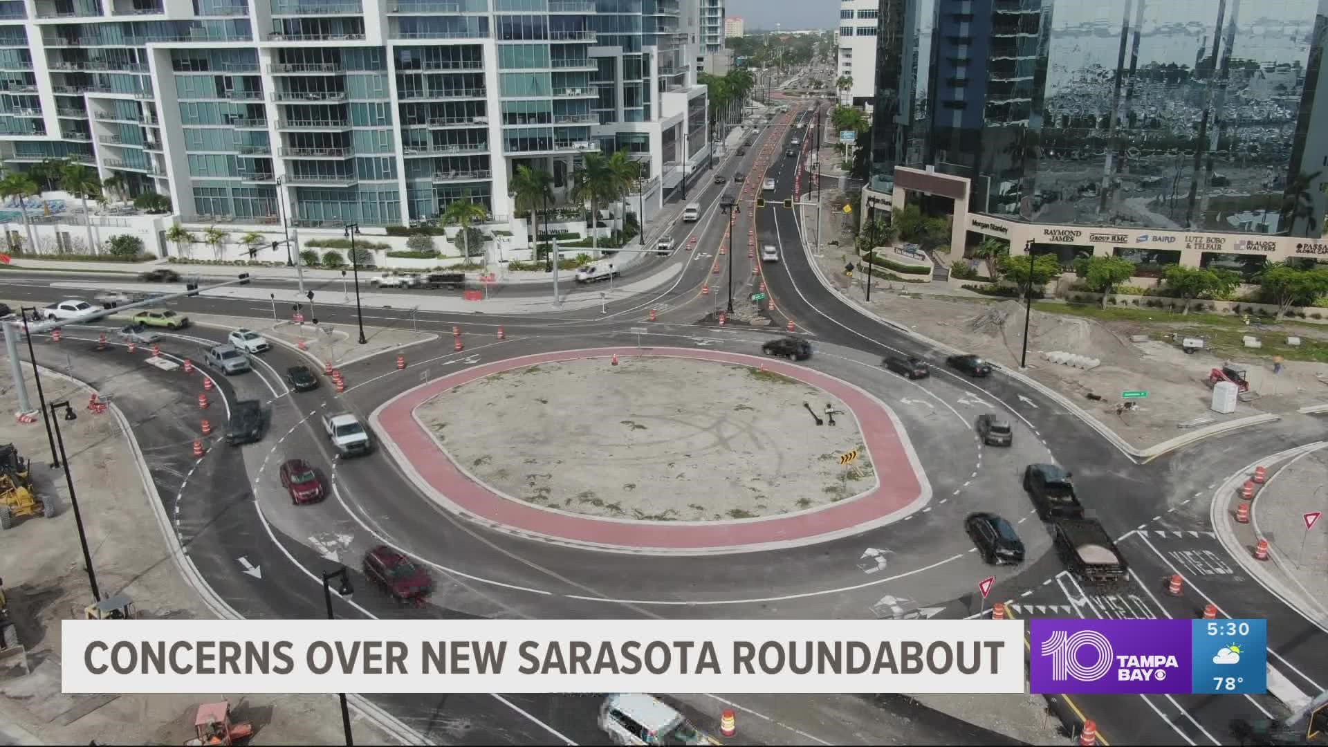 The new roundabout has been open to drivers for a week.