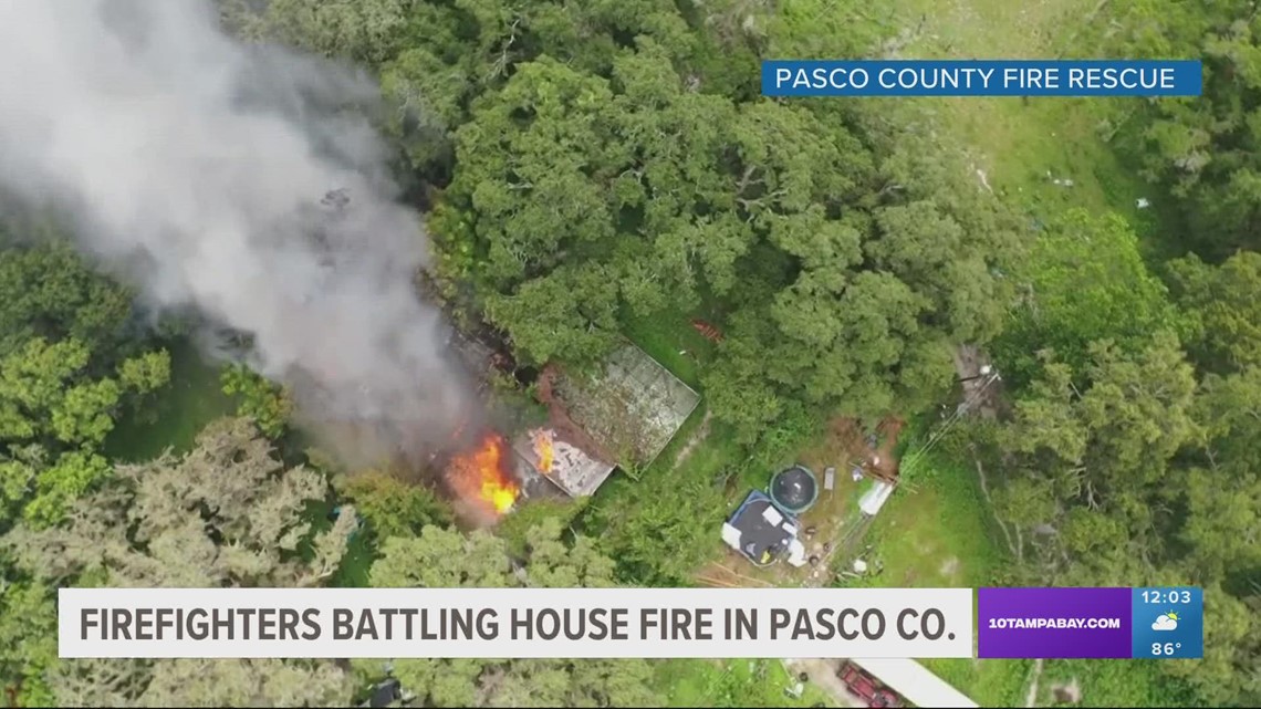 Firefighters working to put out house fire in Pasco County | wtsp.com