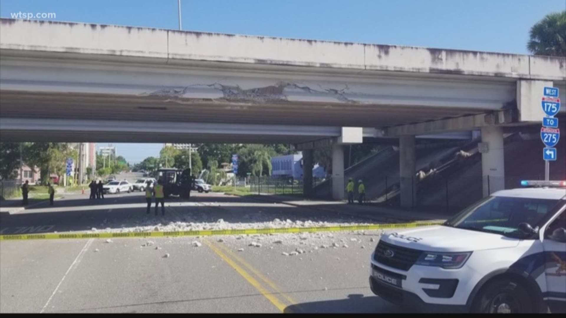 Truck hits Interstate 175 overpass, closes roads in downtown St