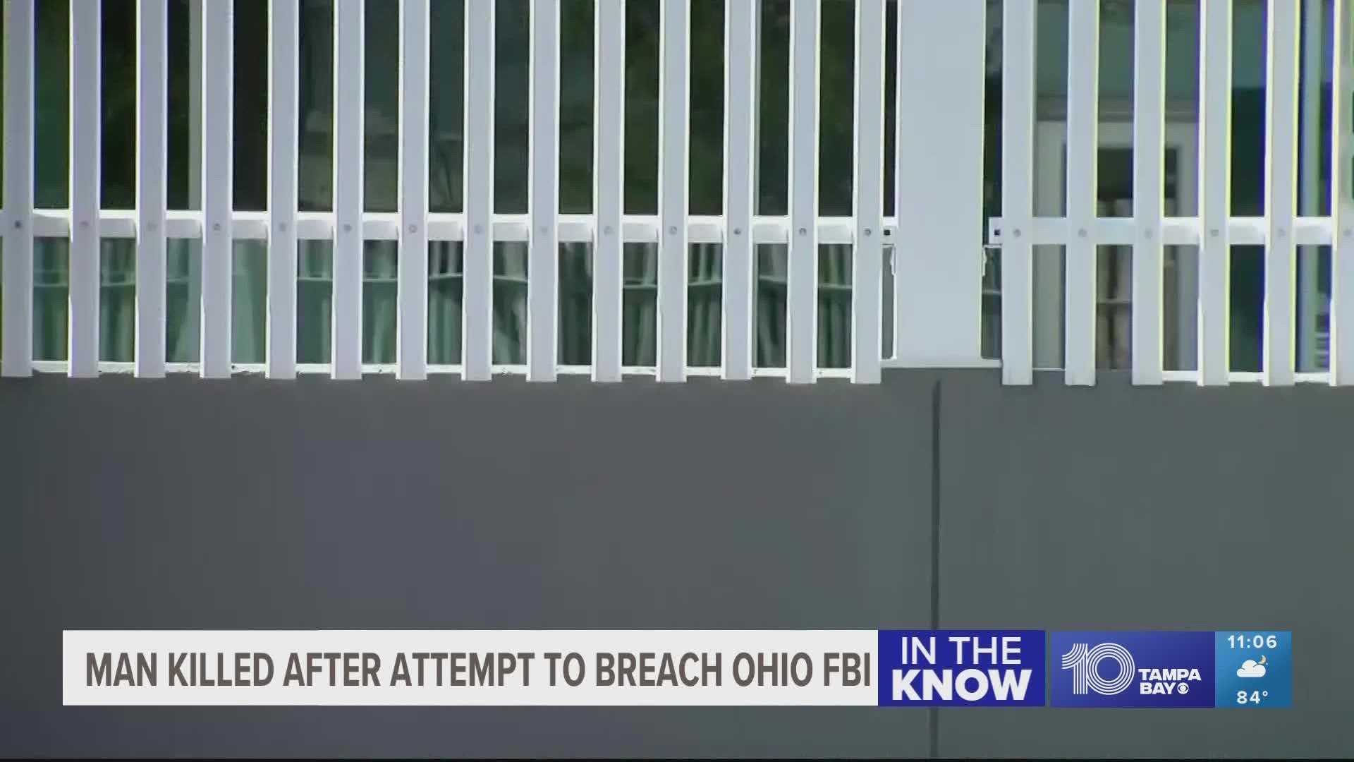 According to the FBI, the man wearing body armor attempted to breach the FBI visitor screening facility Thursday morning before fleeing.