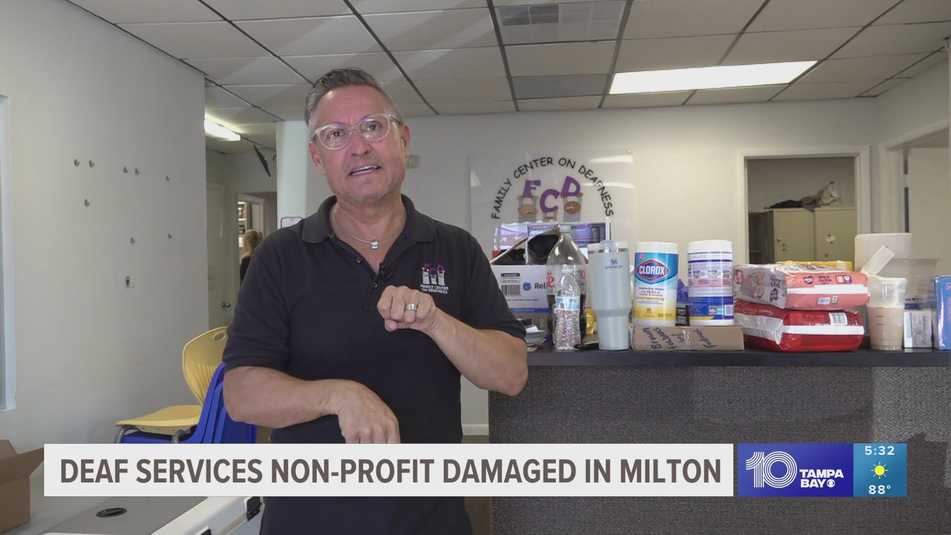 The Executive Director of the Family Center On Deafness estimates they've suffered $100,000 in losses. It's the only non-profit of its kind in Pinellas County. 