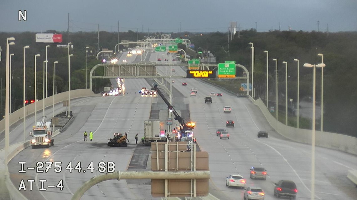 Southbound I 275 Reopens Near I 4 After Semi Truck Crashes Through