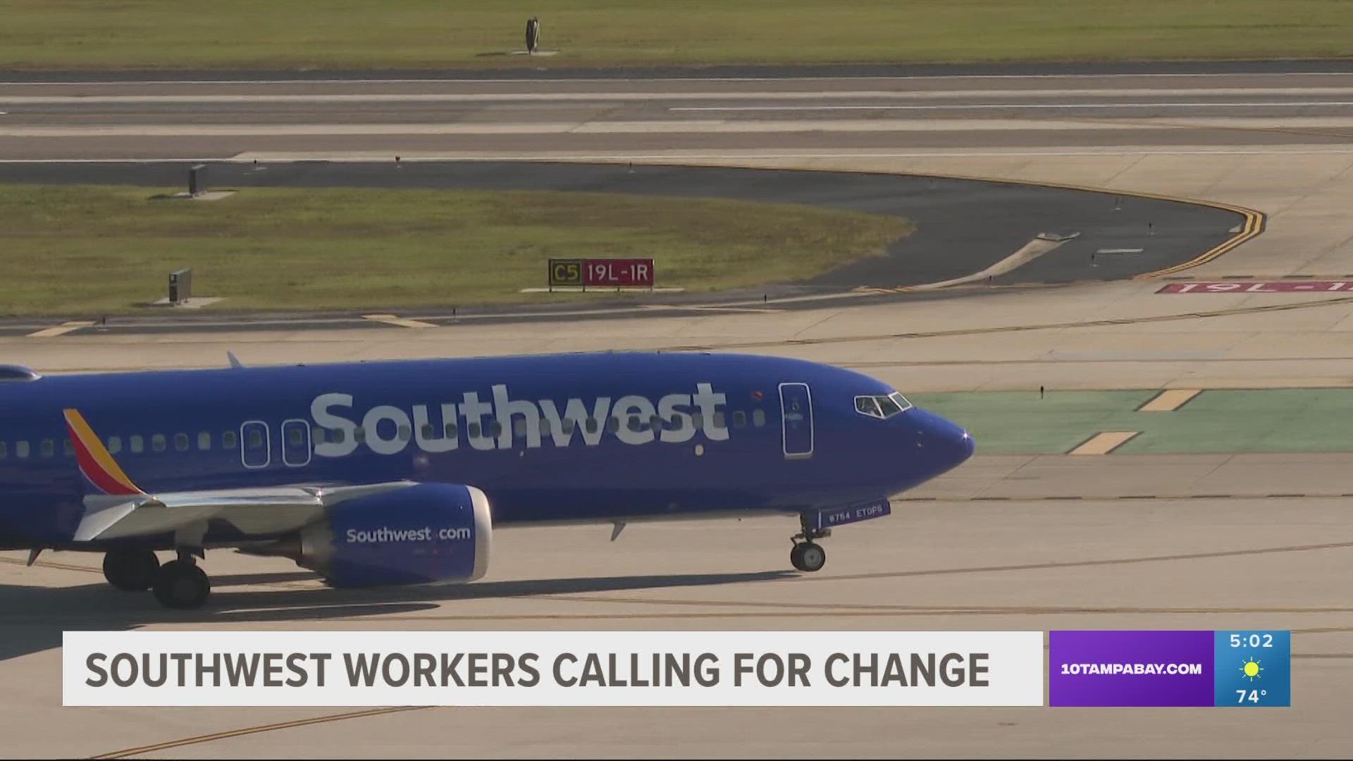 Southwest flight attendants union calls for major change after travel