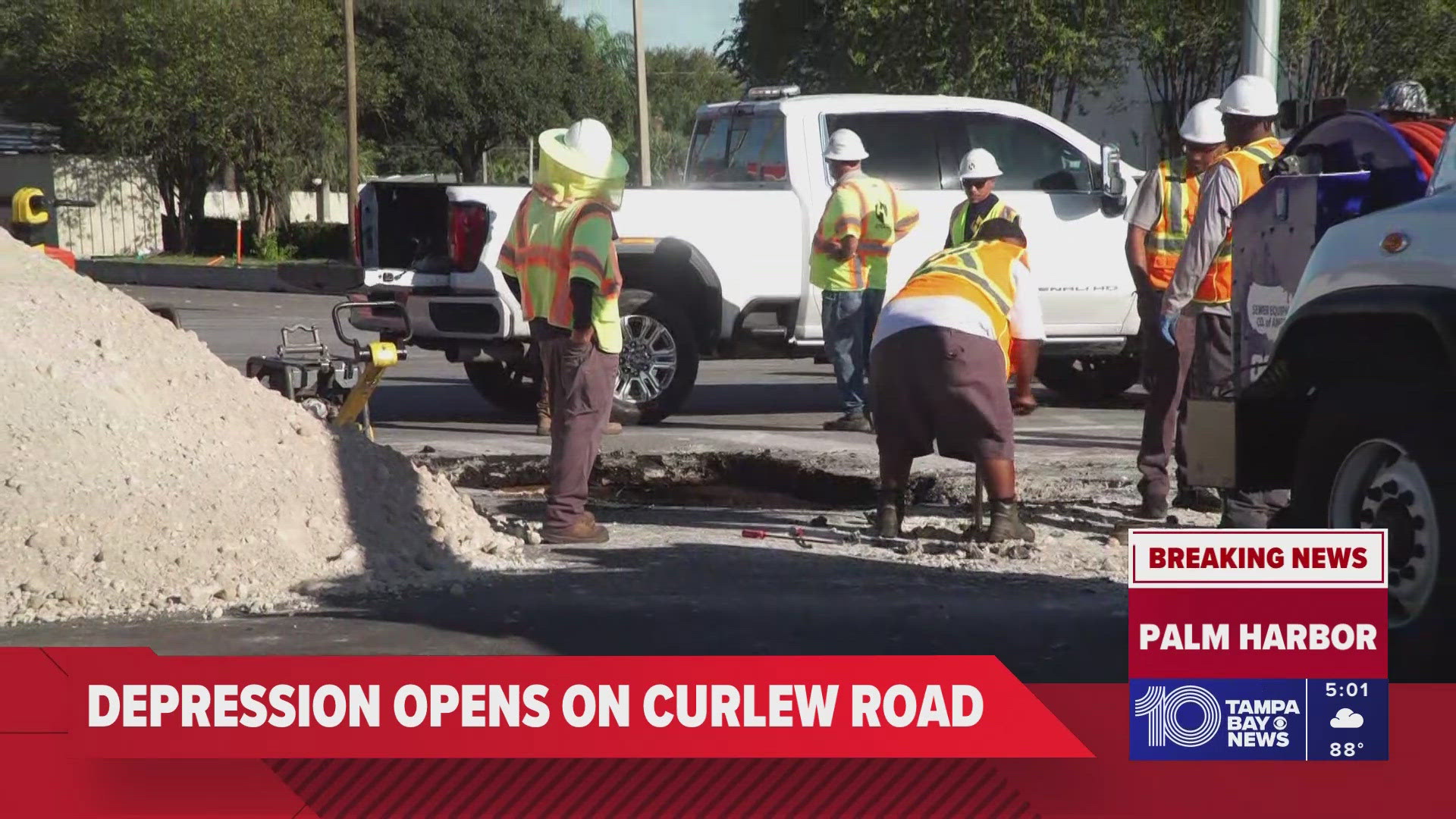 Depression opens off US 19 at Curlew Road; closures in place