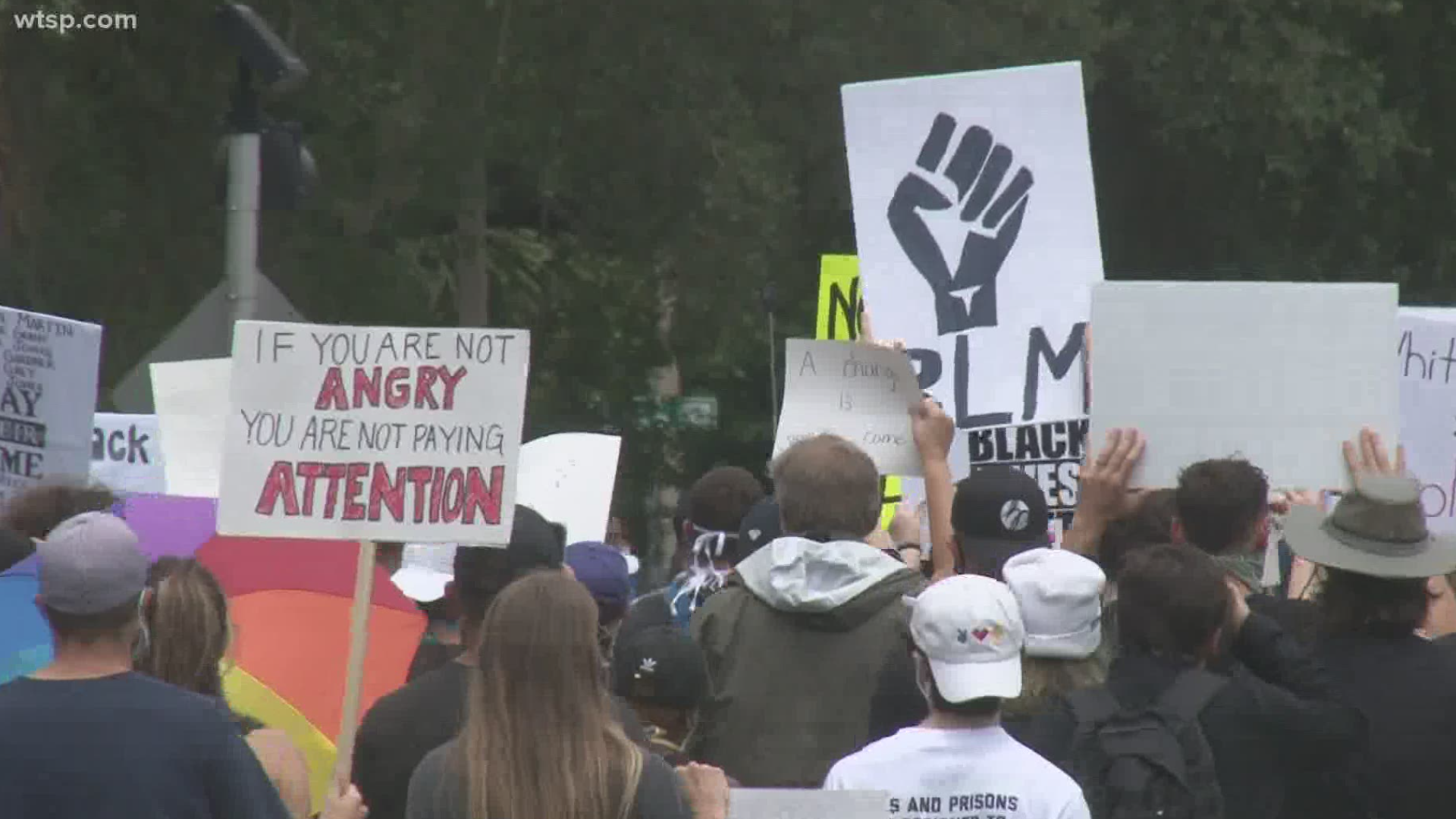 Dozens of protests took place around the area in St. Petersburg, Lakeland and Tampa.
