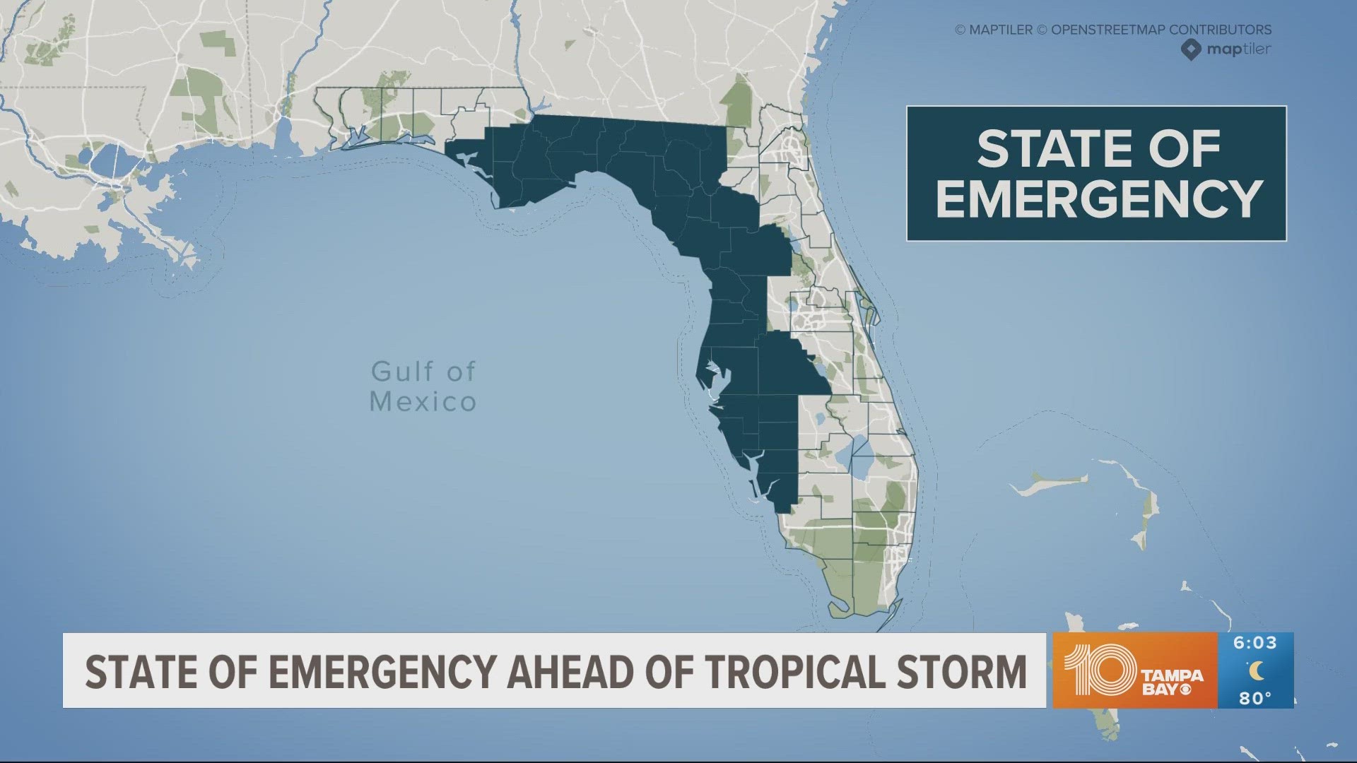 A look at which counties the approaching hurricane affects and where schools are closing in the Tampa Bay area