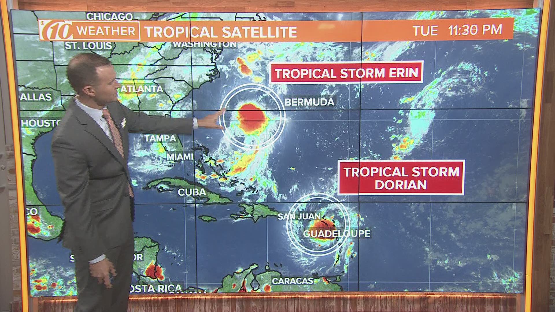 A hurricane watch is in effect for Puerto Rico as Tropical Storm Dorian churns closer to the island. The storm is expected to pass over or near Puerto Rico, the U.S. and the British Virgin Islands later today.