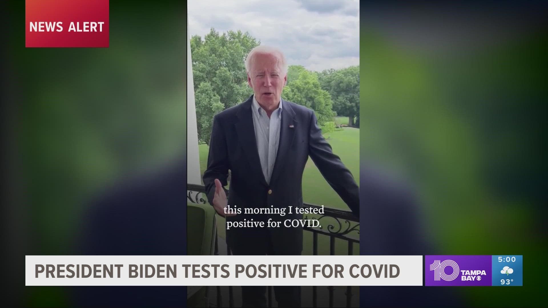 After testing positive for COVID-19, President Biden said in a video that he's "doing well" and "getting a lot of work done."