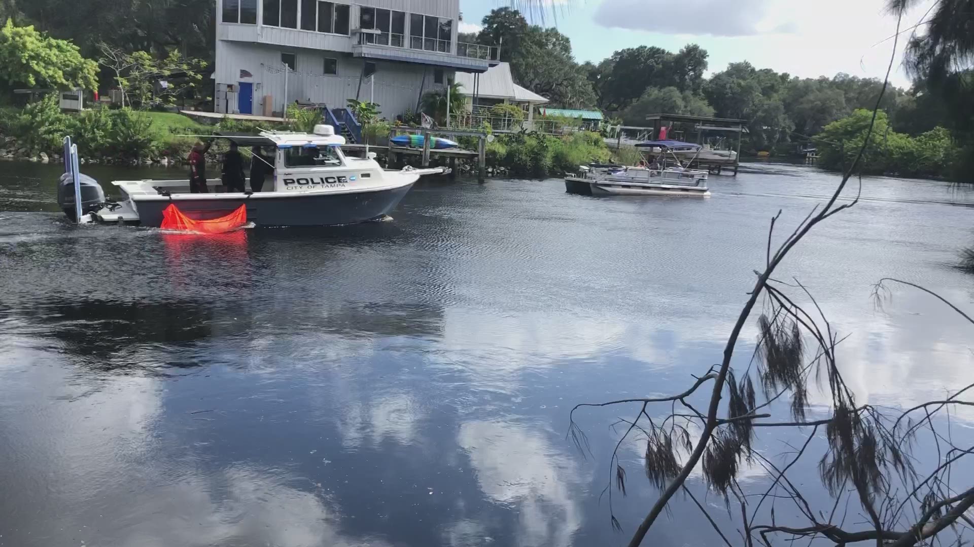 A body was found Tuesday in the Hillsborough River near the marine.