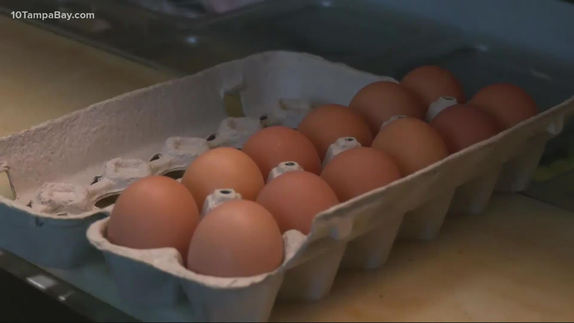 The USDA says the price of eggs has gone up more than 50 cents from this time last year.
