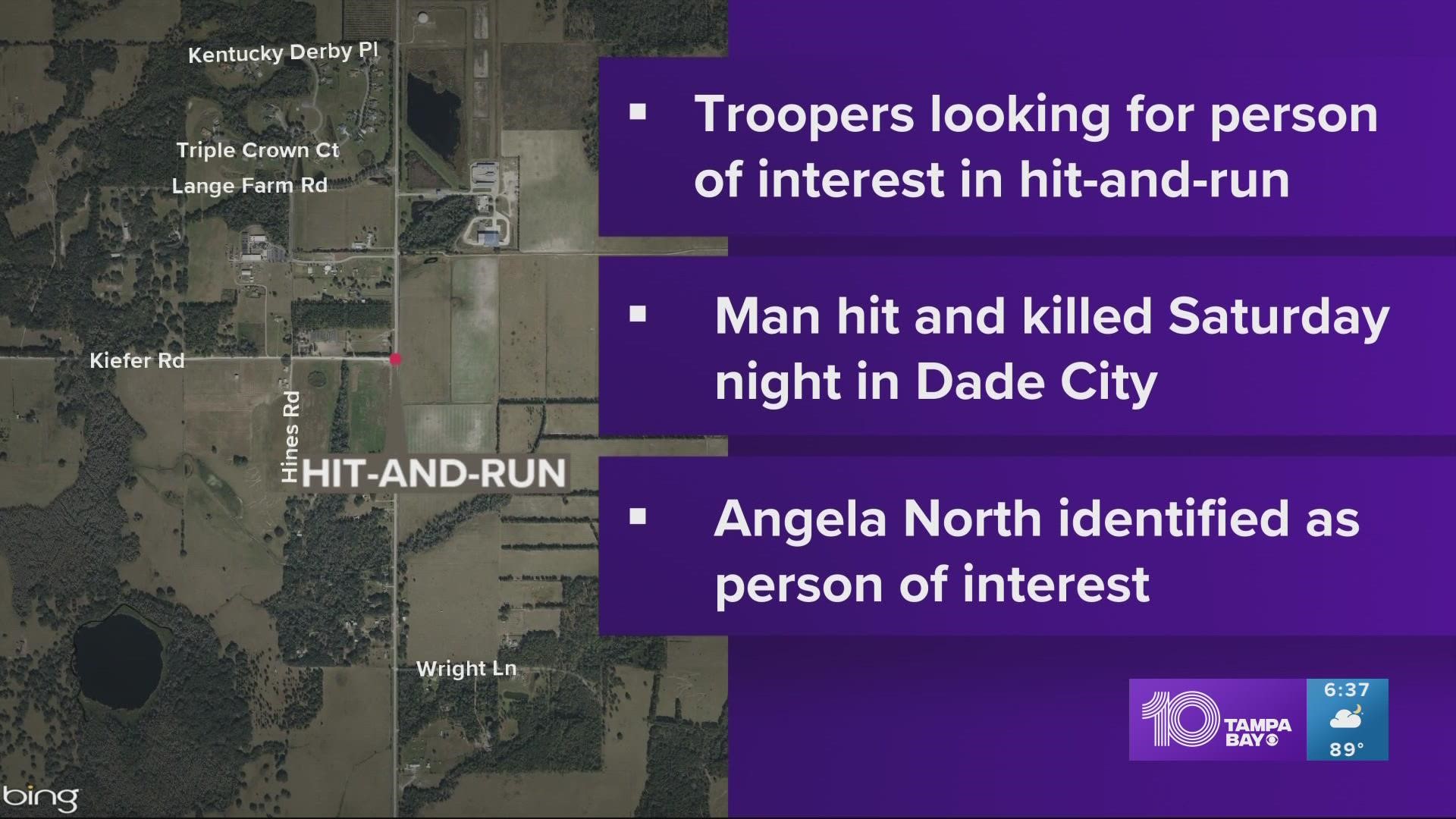 With more information on the incident, FHP says 39-year-old Angela North was identified as a person of interest in the hit-and-run crash.