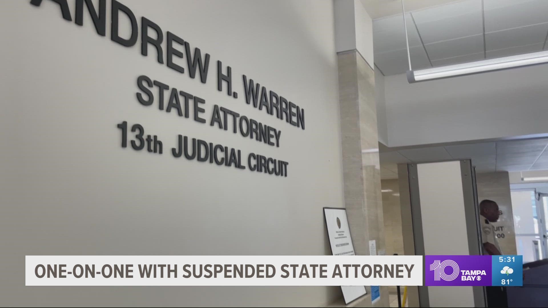 Andrew Warren said he plans to fight his suspension in court and, if necessary, in the Florida Senate.