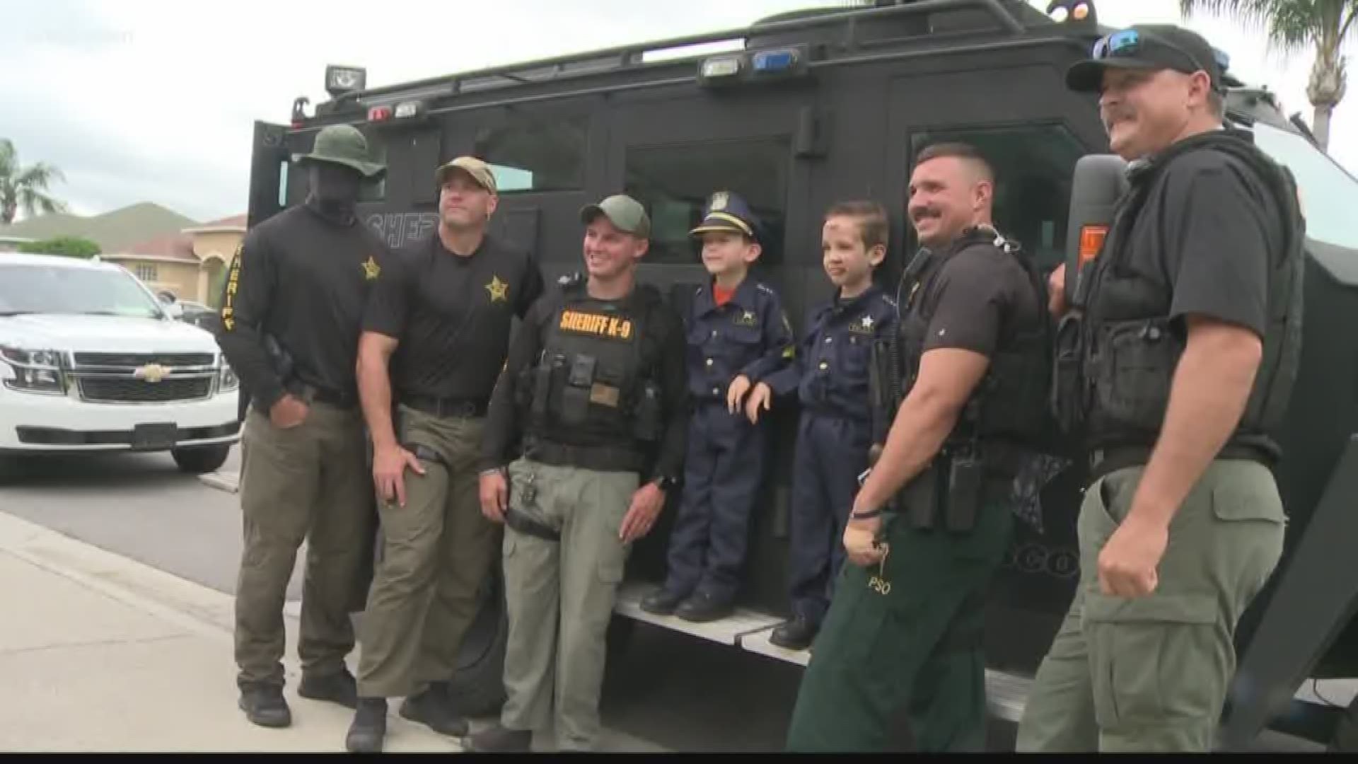 Almost a week after getting hit by a car while trick-or-treating, Dominick Keyes got the chance to meet up with some SWAT team members he deeply admires.