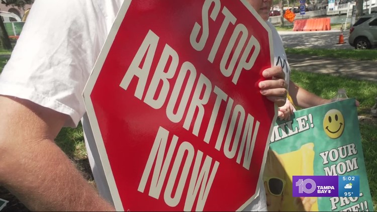 Rallies in support and against Roe v. Wade gather in downtown St. Pete