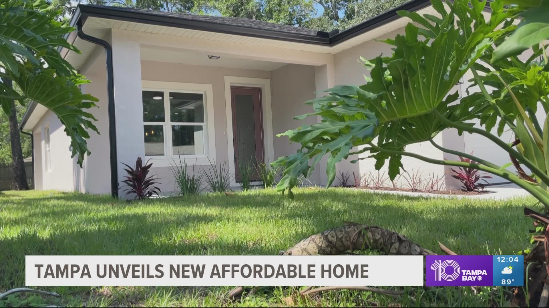 The first of 17 affordable homes is ready to welcome homeowners.