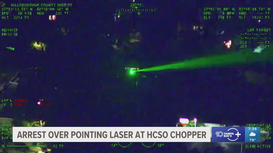 Hillsborough County deputies arrest man accused of pointing laser at chopper
