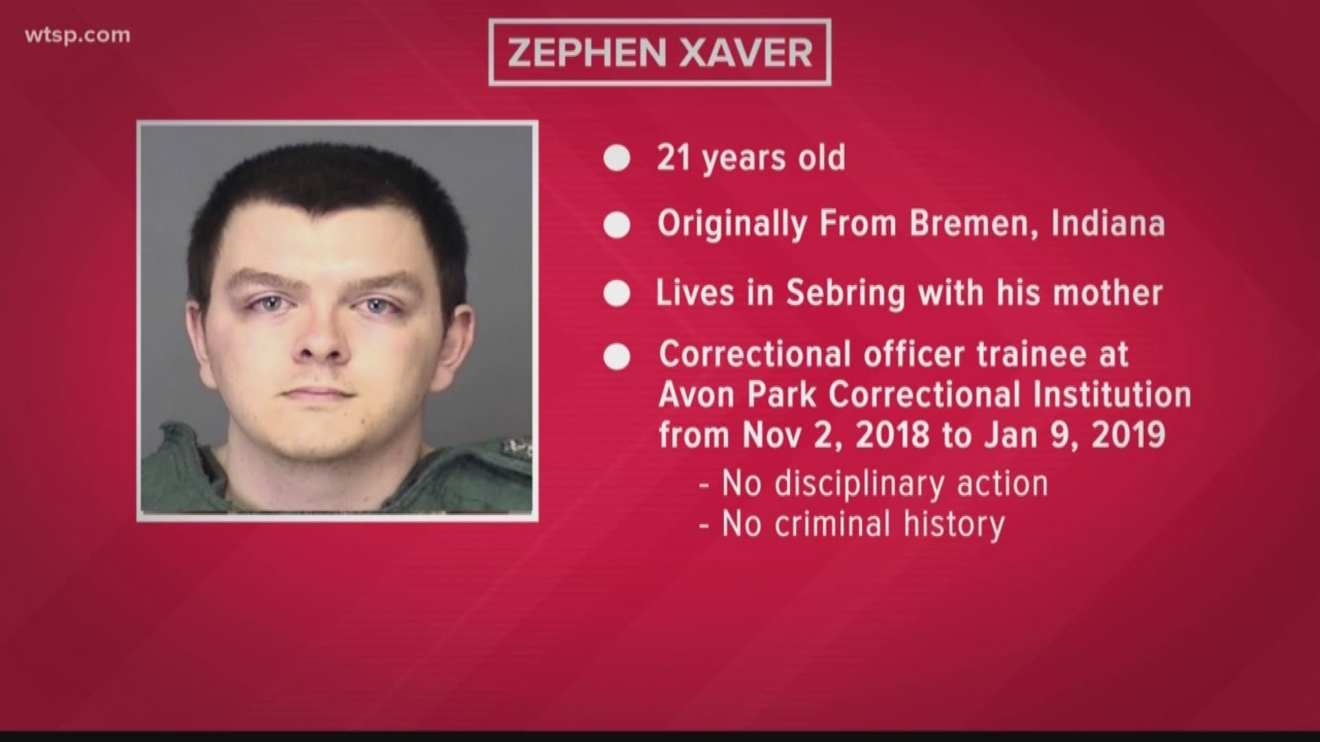Zephen Xaver does not appear to have previous criminal history.