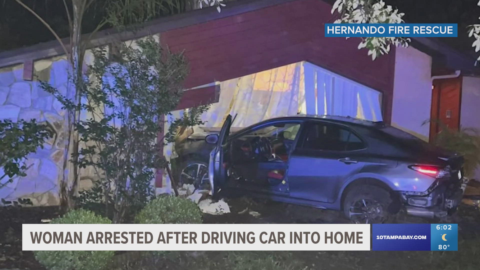 A 29-year-old woman allegedly crashed her car into a home in Hernando County, resulting in thousands of dollars in damages.