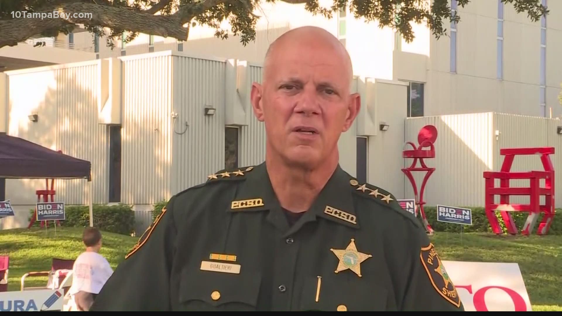 Pinellas County Sheriff Bob Gualtieri said deputies will be stationed at the early voting sites until Nov. 2.