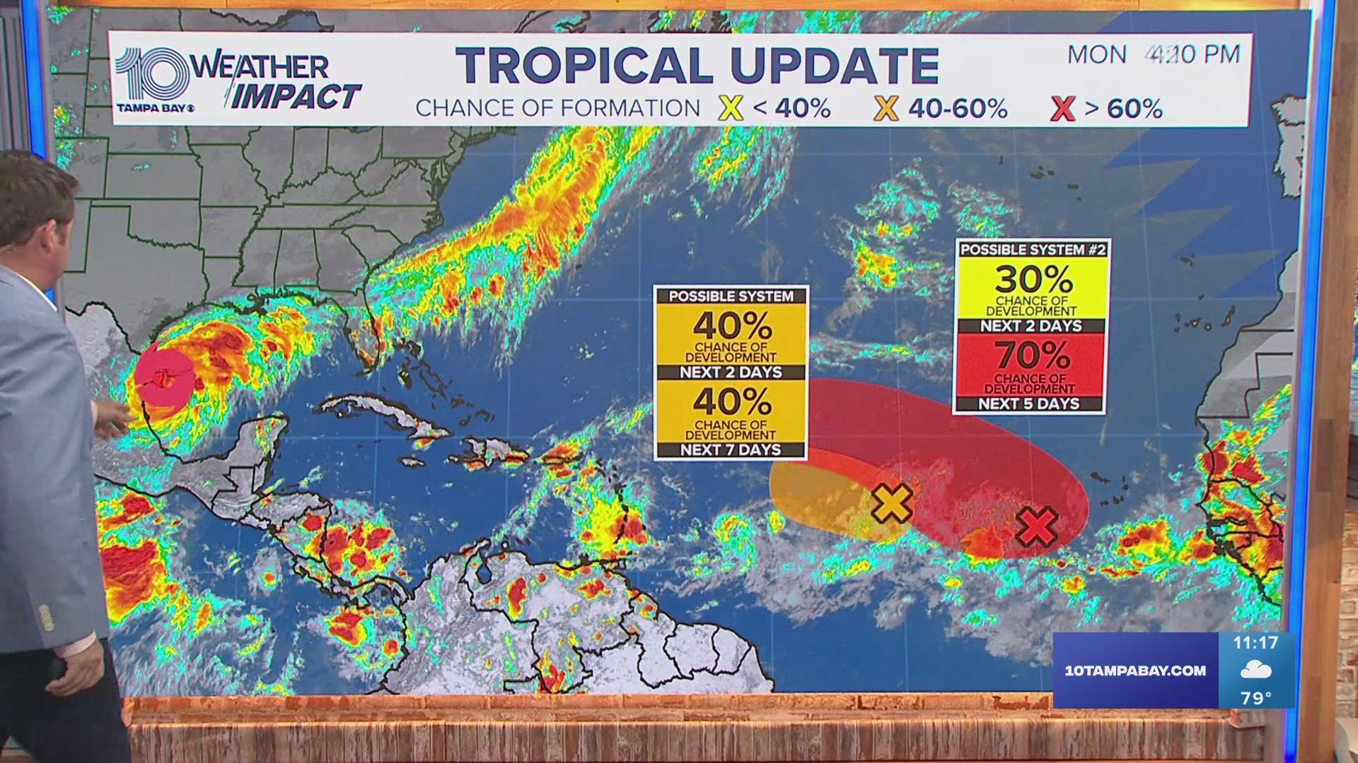 The storm is expected to strengthen into a hurricane as it moves toward the Gulf Coast, according to forecasters.