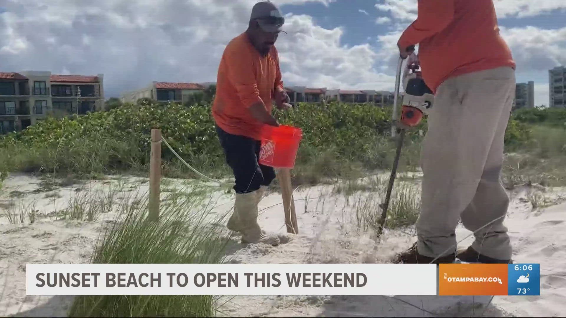 The Treasure Island beach is re-opening after weeks of an extensive sand dune restoration project.