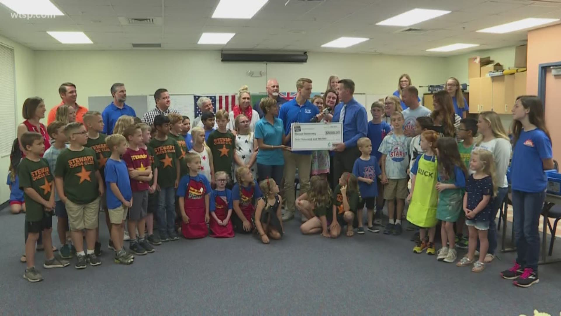 Duke Energy Florida presented a $1,000 check to Stewart Elementary School. https://on.wtsp.com/2PYqAZT