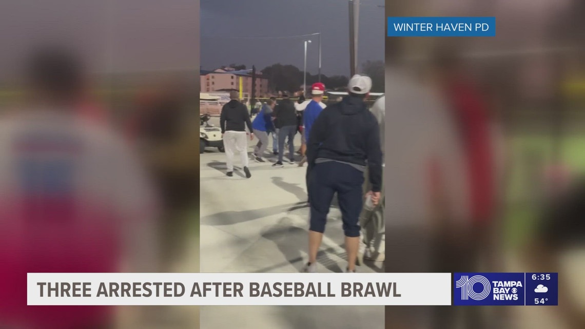 Three people arrested following a brawl in a Winter Haven baseball field