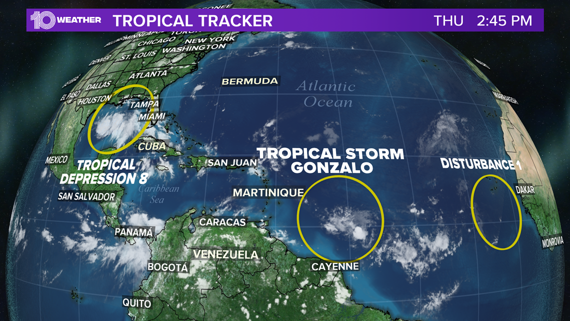 The tropics are very active with three areas now being watched