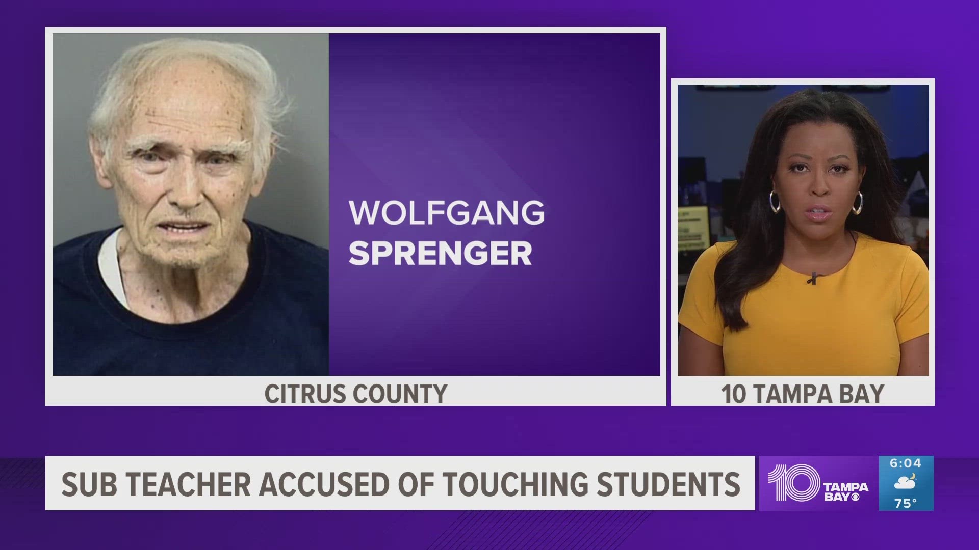 Wolfgang Sprenger, 84, is accused of inappropriately touching six students.