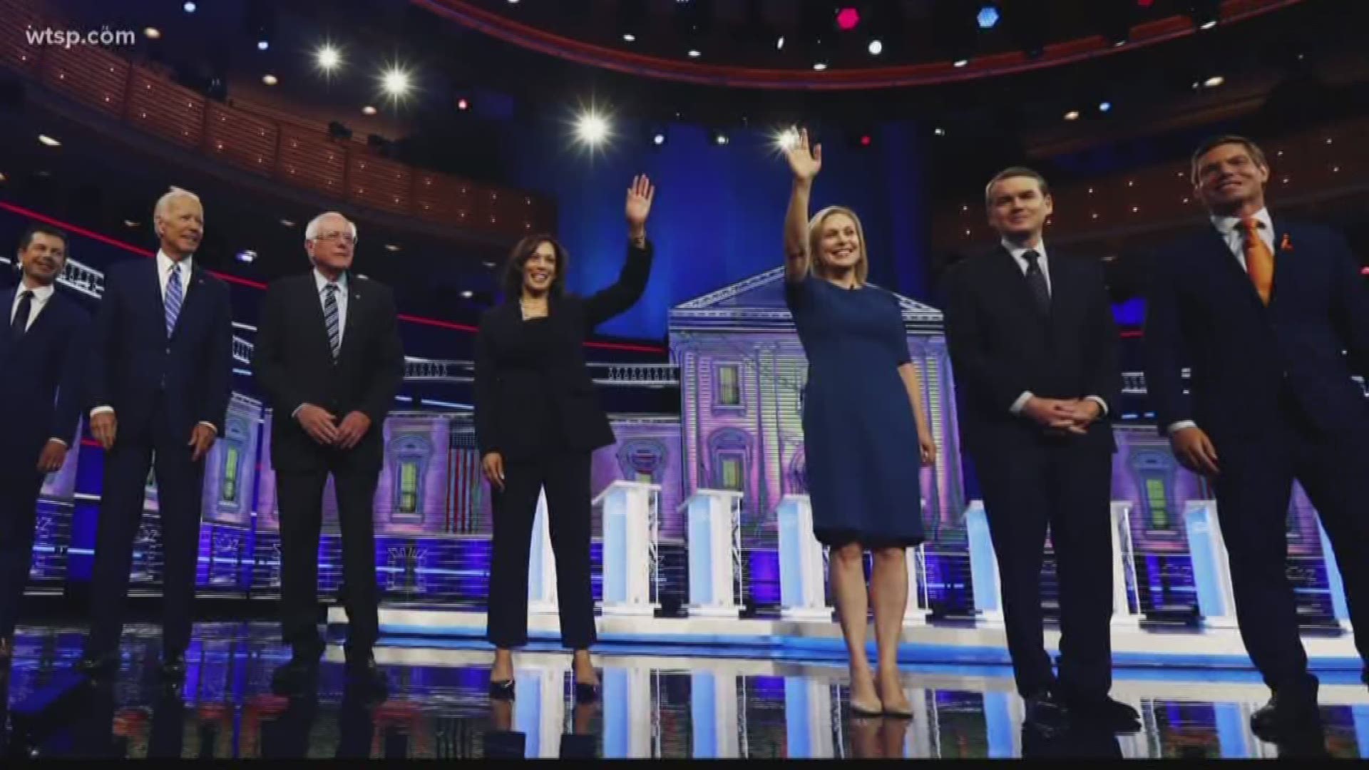 Democrats gathering in Detroit for a pivotal presidential debate will have to decide how to respond to President Donald Trump while presenting their own vision for the country.

Candidates are sure to use the setting tonight and Wednesday night to blast Trump's recent string of tweets and comments, first about four congresswomen and more recently about Baltimore. https://on.wtsp.com/2ZkOyT8
