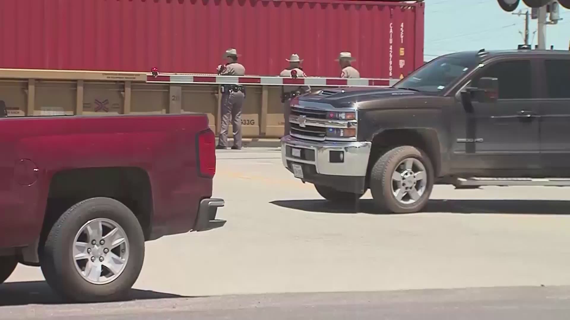 A Texas deputy trying to reach a sick baby was hit by a train. He survived.