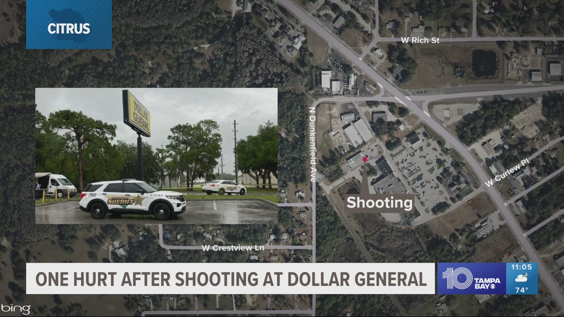 1 person hurt in Dollar General shooting in Crystal River, deputies say